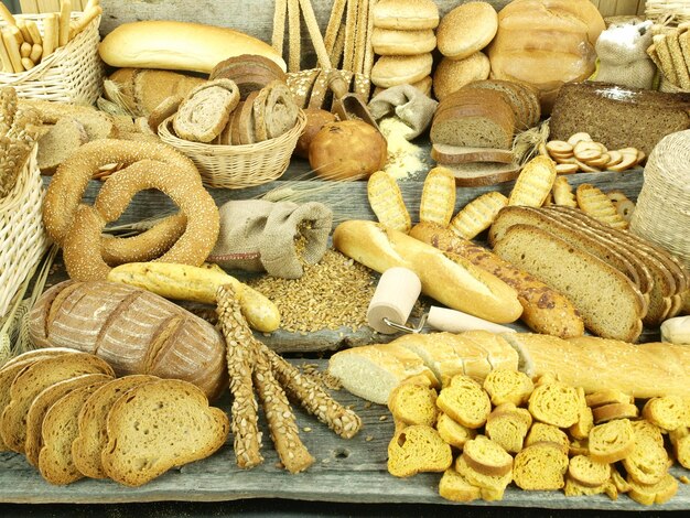 Various types of bread