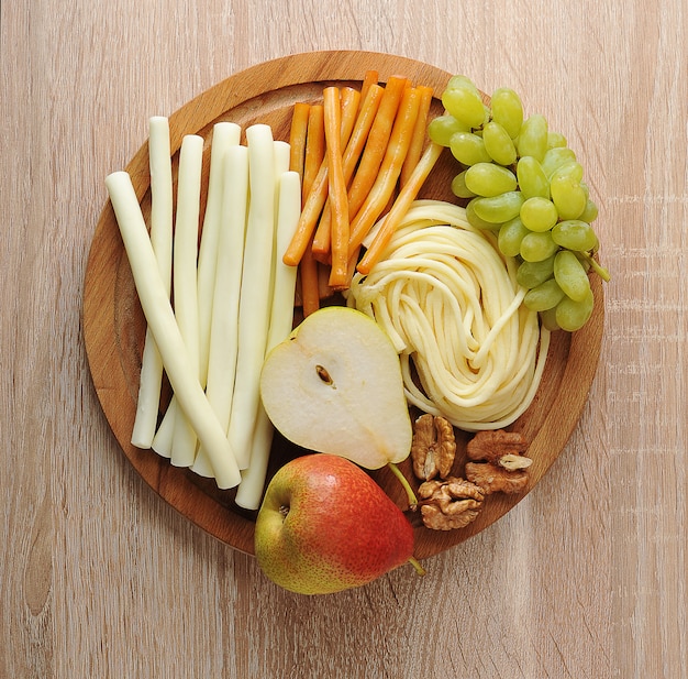 Various types of cheese Suluguni cheese