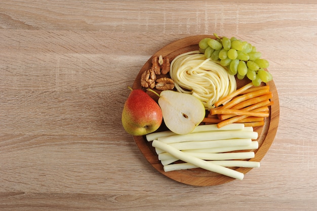 Various types of cheese Suluguni cheese