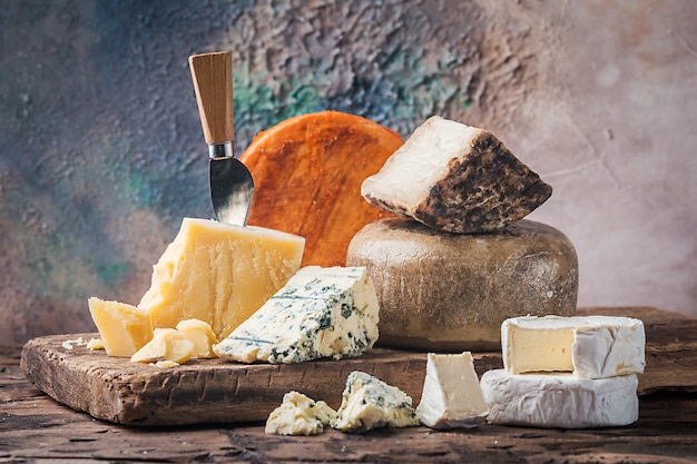 Various types of cheese