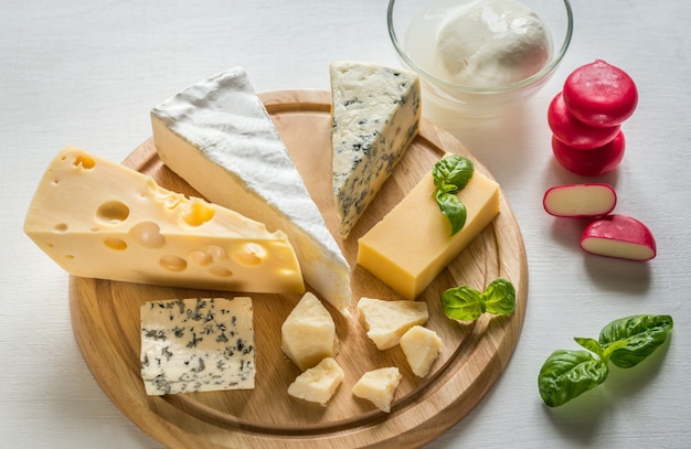 Various types of cheese