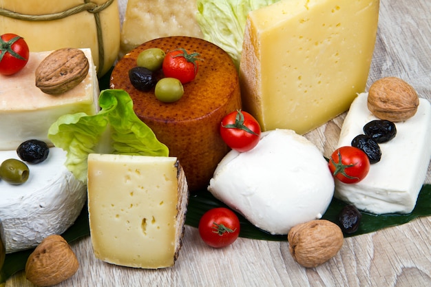 Various types of cheese