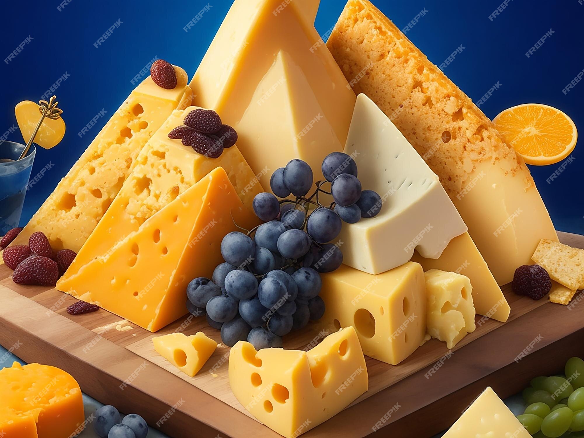 Premium AI Image | Various types of delicious cheese platter image