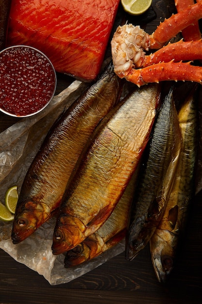 Various types of fish Seafood