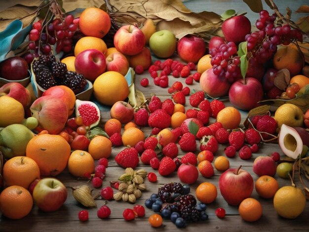 Foto diversi tipi di frutta