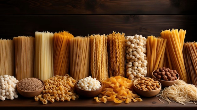 Различные типы спагетти лапши Паста на фоновом изображении HD обои фоновое изображение
