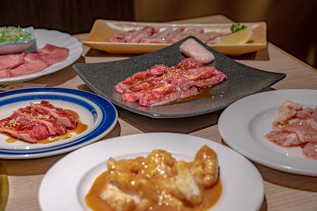 Various types of yakiniku