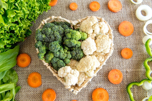 Various vegetables on a kitchen table