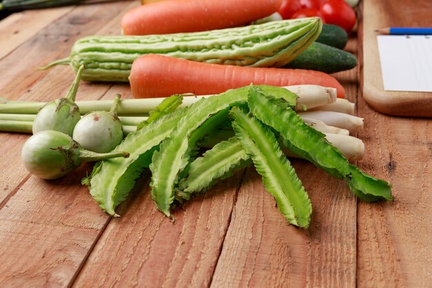 Various vegetables, spices and ingredients 