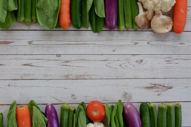 Various vegetables on table