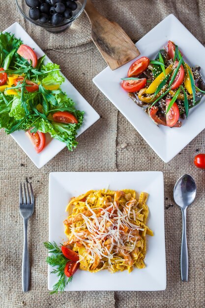 Various vegetables on table