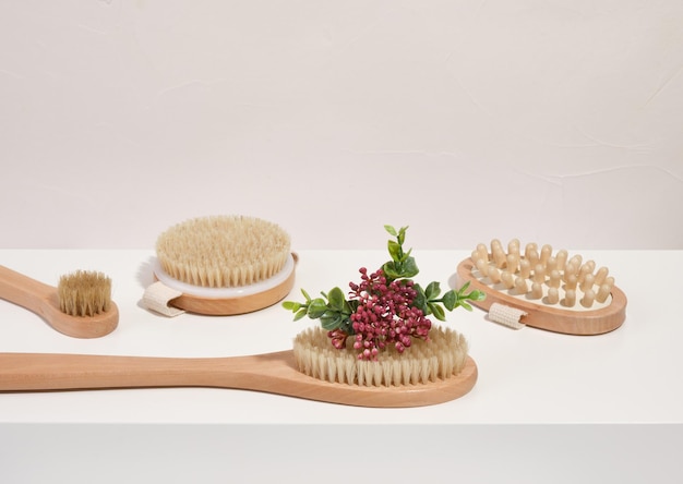 사진 피부 관리용 다양한 나무 마사지 브러쉬 생태적인 목욕 제품
