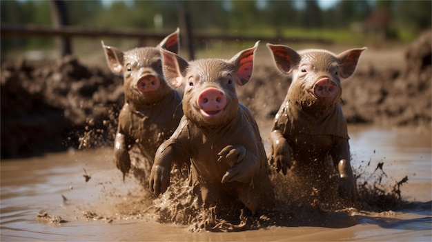 Foto varkens op een boerderij