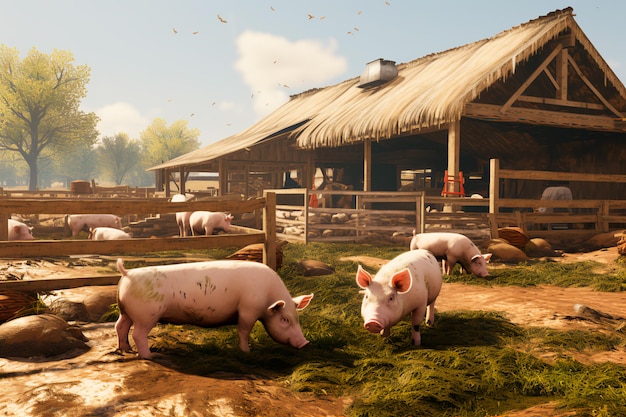 Varkens op een varkensboerderij Fokken van huisdieren