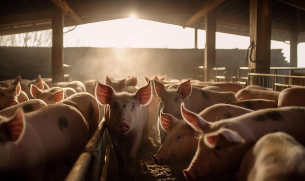 Varkenshouderij industrie mesting van varkens voor de consumptie van vlees Varkensvlees is het voedsel van de wereldbevolking