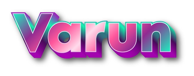 Varun sign in text effect photo with a white background