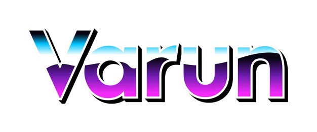 Photo varun sign in text effect photo with a white background