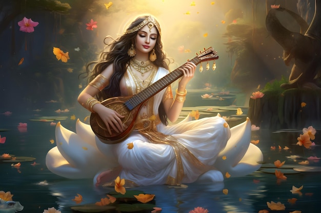 Foto vasant panchami saraswati goddess