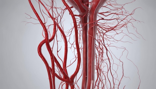 Vascular system intricacy in 3D rendering
