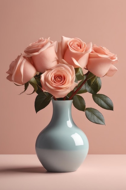 A vase of beautiful roses