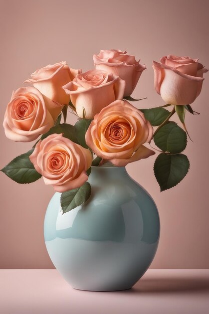 A vase of beautiful roses