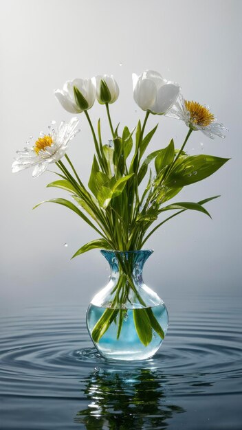 A vase brimming with beautiful blooms