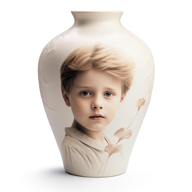 vase child isolated on white background