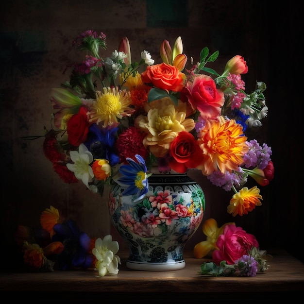 Vase Containing Flowers