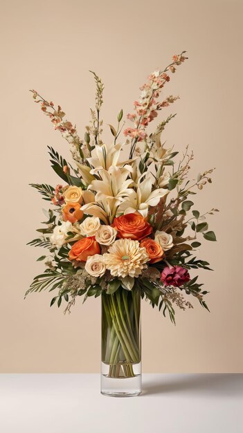 Vase Filled With Flowers on Table