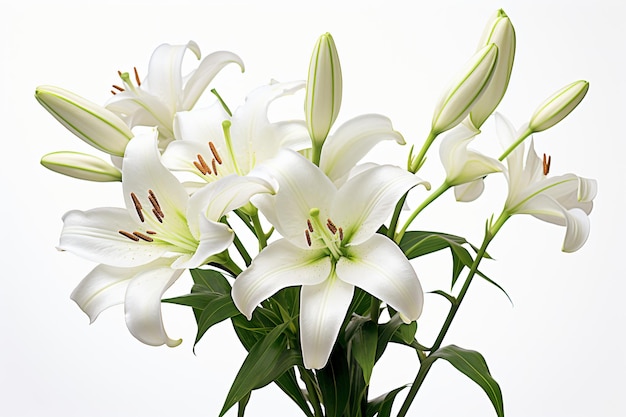 a vase filled with white flowers on a table