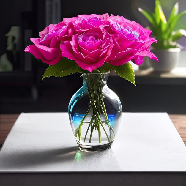 a vase of flower on a table