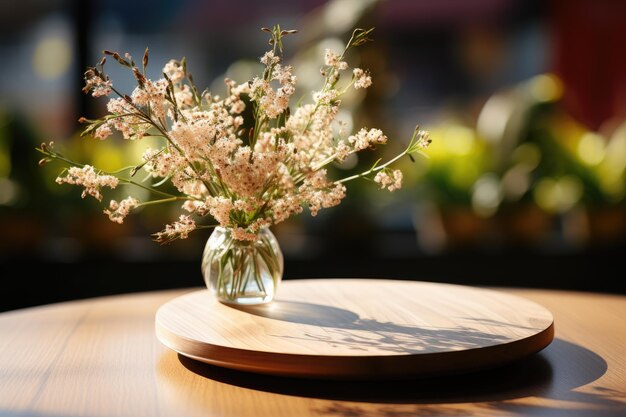 a vase of flowers is placed on the table professional photography