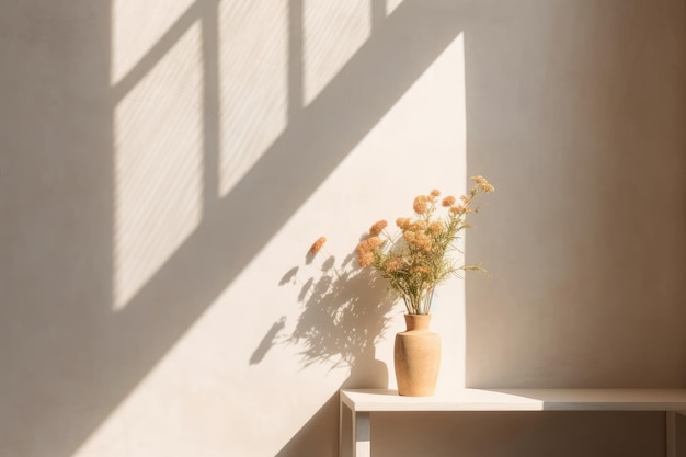 A vase of flowers sits on a table in front of a window.