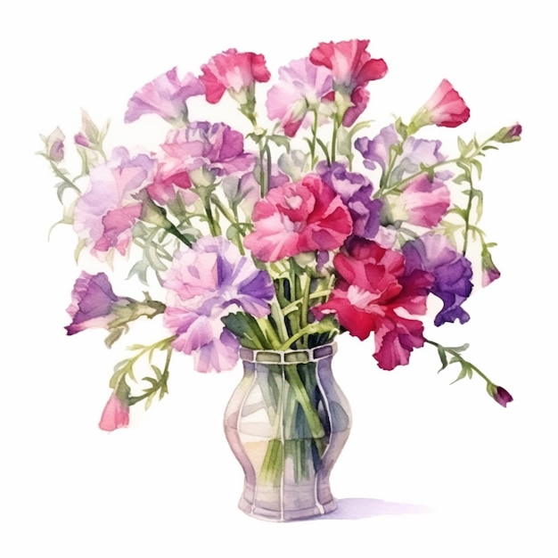 A vase of flowers with a bunch of flowers in it