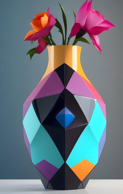 花瓶の幾何学的な調和 幾何学的な形とパターンの調和を探ります