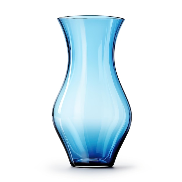 vase glass blue isolated on white background