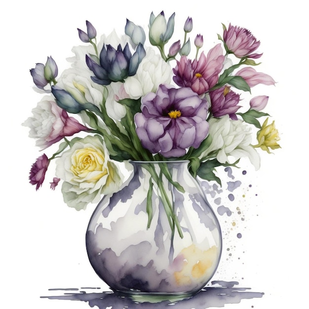 ピオンズ・クリパート (Vase of Pions Clipart) は白い背景に散らばった水色散らばっている水色