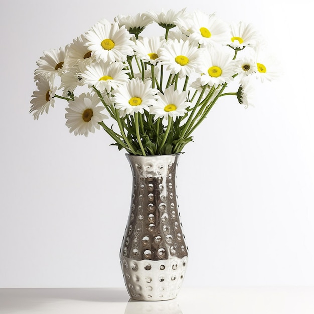 A vase with a bunch of daisies in it