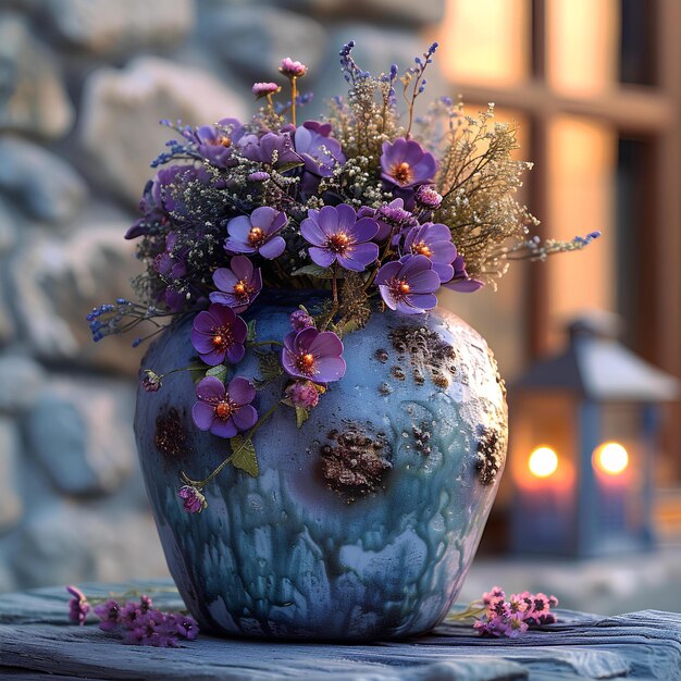 A vase with flowers in it sitting on a table