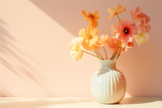 vase with flowers simple life accessory for summer day in tropical color watercolor in hawaii