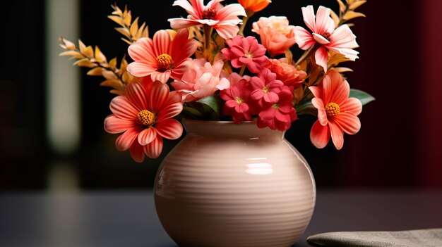 a vase with flowers and a small box on the side