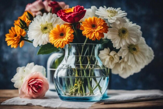 a vase with flowers and a vase with the words  flowers  on it