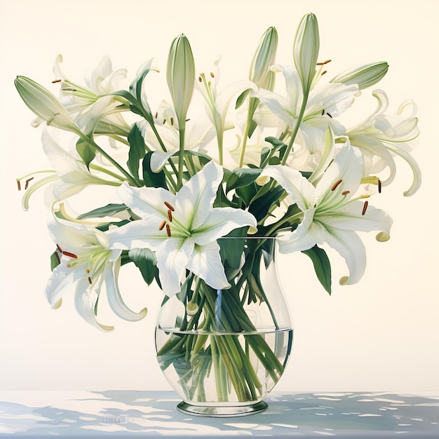 a vase with lilies and the words quot lily quot in it