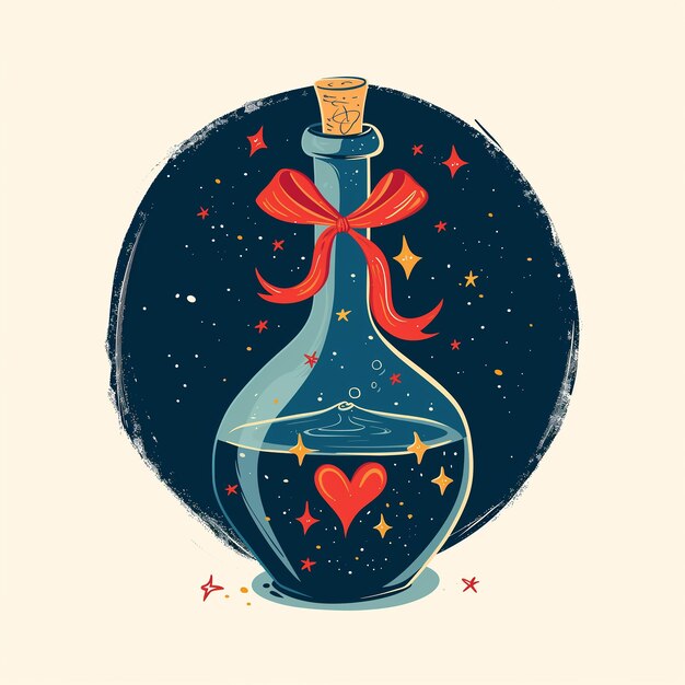 A vase with a magic drink symbol for tarot and astrology illustration