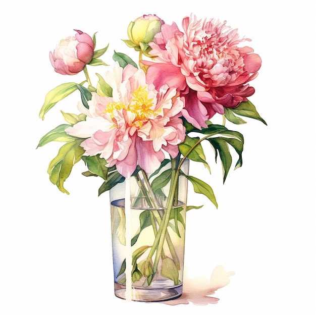 A vase with pink and yellow flowers in it