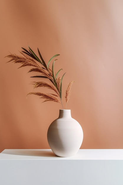 A vase with a plant in it that says " the word " on it.