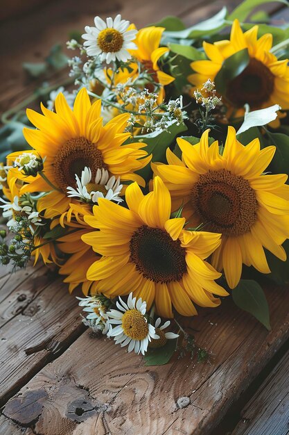 写真 黄色 と 紫 の 花 を 飾っ て いる 花瓶