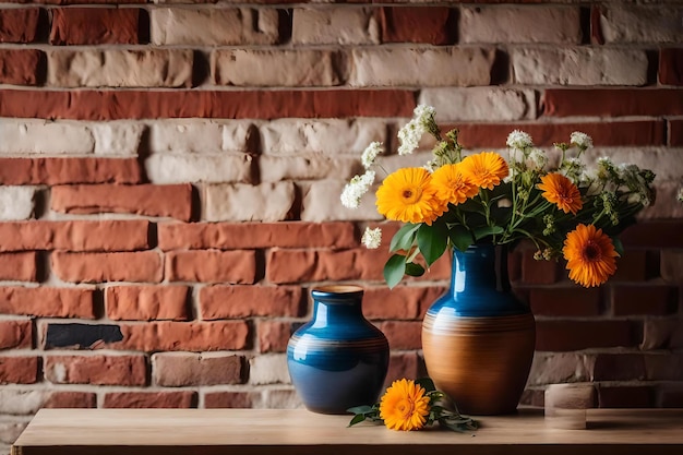 A vase with yellow flowers on a table