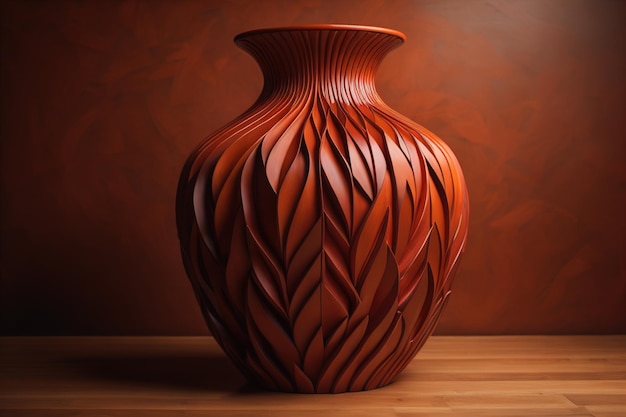 Vase on the wooden table generative ai