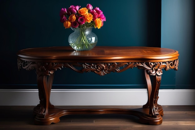 Vase on wooden table